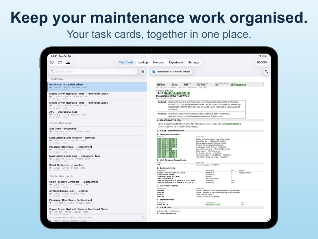 Task Cards: the card library with a card open beside it.